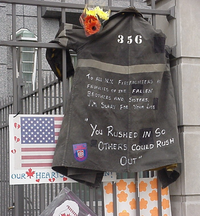 Firefighter jacket at the US Embassy in Ottawa