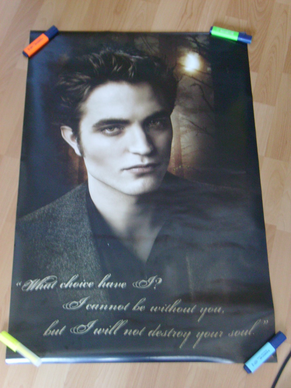 2 posters of Rob as Edward (one from Twilight, one from New Moon)