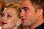 Cast members Robert Pattinson and Sarah Gadon pose on the red carpet as they arrive for the screening of the film “Maps to the Stars” in competition at the 67th Cannes Film Festival in&nbsp;Cannes